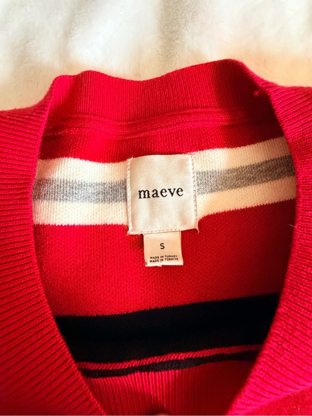 Maeve by Anthropologie Striped Cap Sleeve Sweater Knit Top ❤️🖤 - Picture 3 of 6